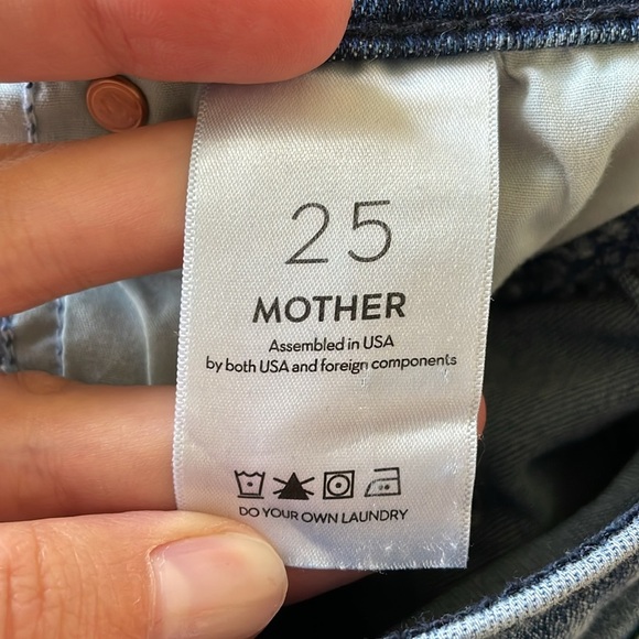 Mother The Mid Rise Dazzler Ankle Step Fray Jean Mix Tape Women’s 25 Preppy Pant - Picture 7 of 16